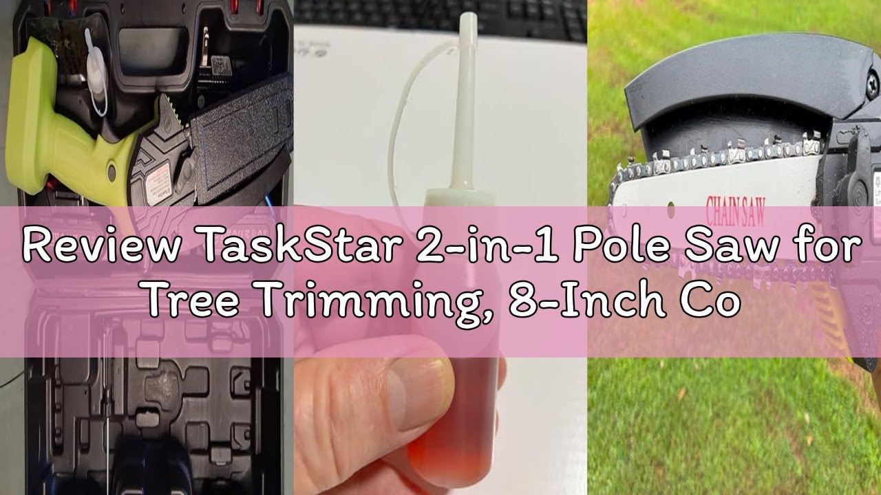Review TaskStar 2-in-1 Pole Saw for Tree Trimming, 8-Inch Cordless Brushless Chainsaw with Adjustabl