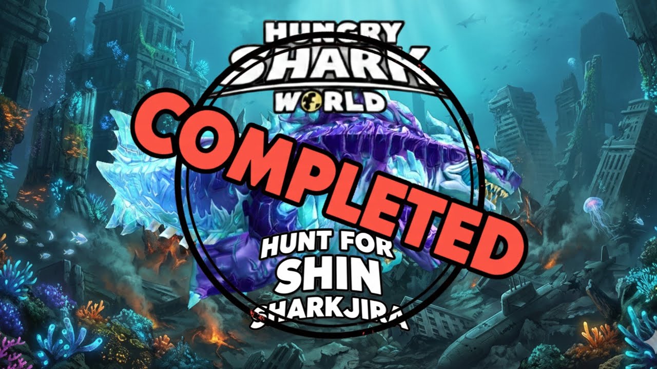 Hungry Shark World | Farming Pearls Until I Unlocked Shin Sharkjira | Completed 