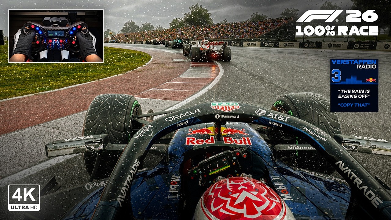Max Verstappen's Red Bull RB22 - 2026 US GP 100% Race | F1 26 Steering Wheel Gameplay