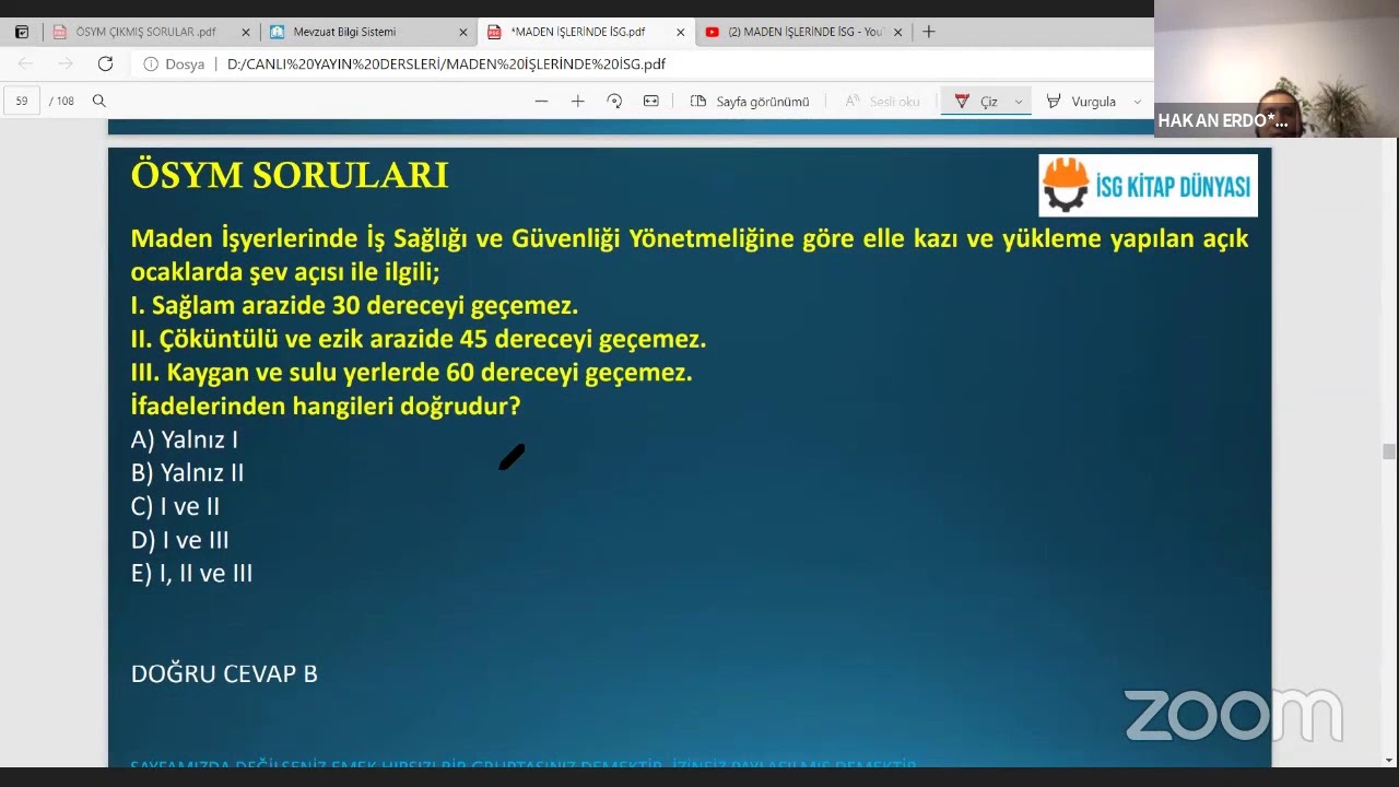MADEN  İŞLERİNDE İSG DERS 1