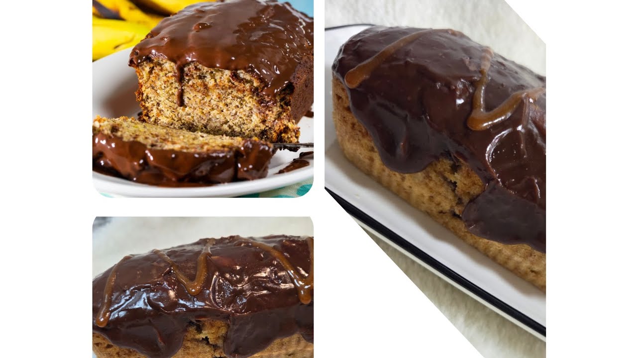 The Softest Banana Bread Ever! 😍 Caramel Inside + Chocolate Peanut Butter on Top