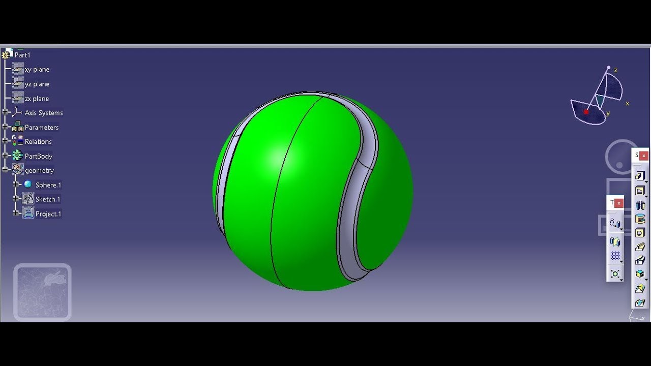 CATIA PRACTICE- TENNIS BALL IN CATIA V5