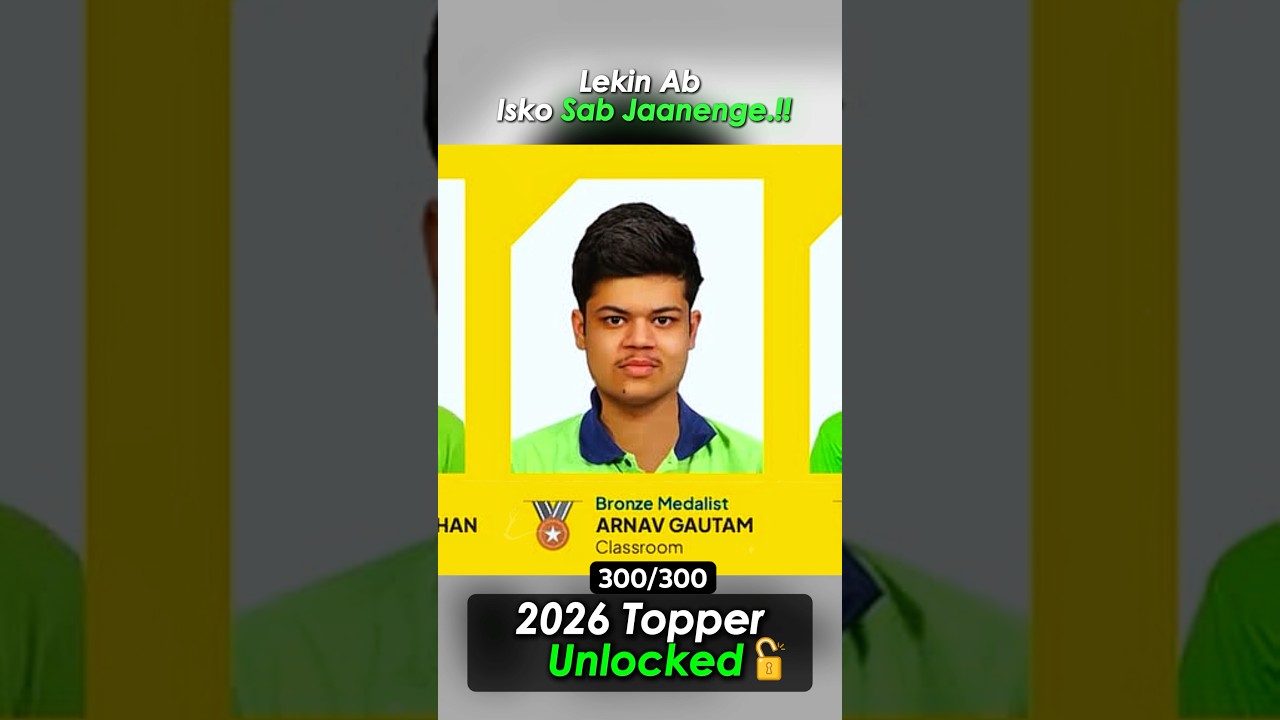 JEEMAIN 2026 Topper Unlocked from Allen Kota Arnav Gautam 