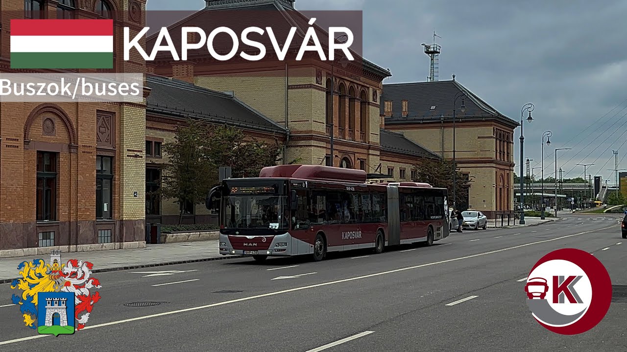 Buszok Kaposváron/ Buses in Kaposvár [4K HDR]