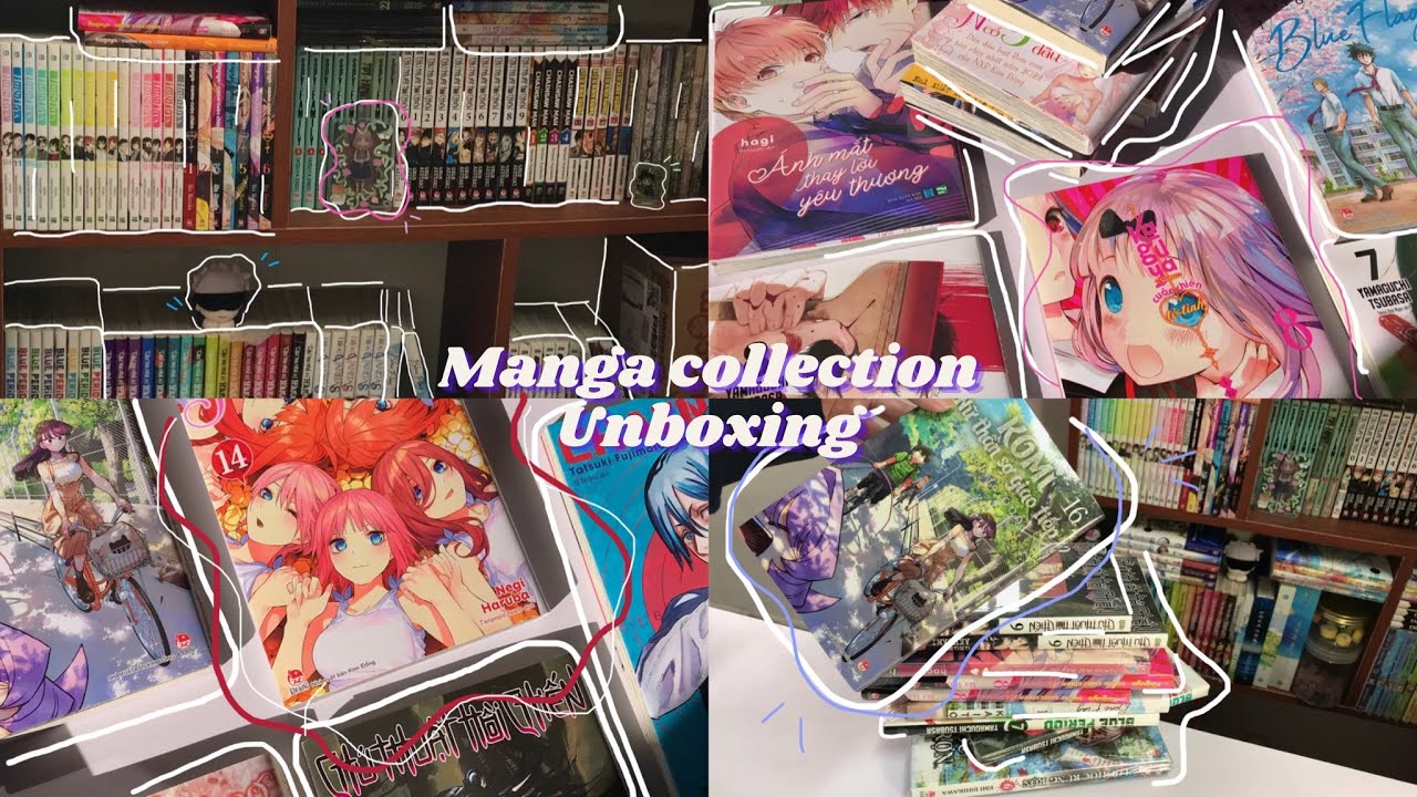 Manga Collection+Unboxing Manga||Cùng mình xếp tủ truyện và unboxing các tựa truyện [bookshelf tour]
