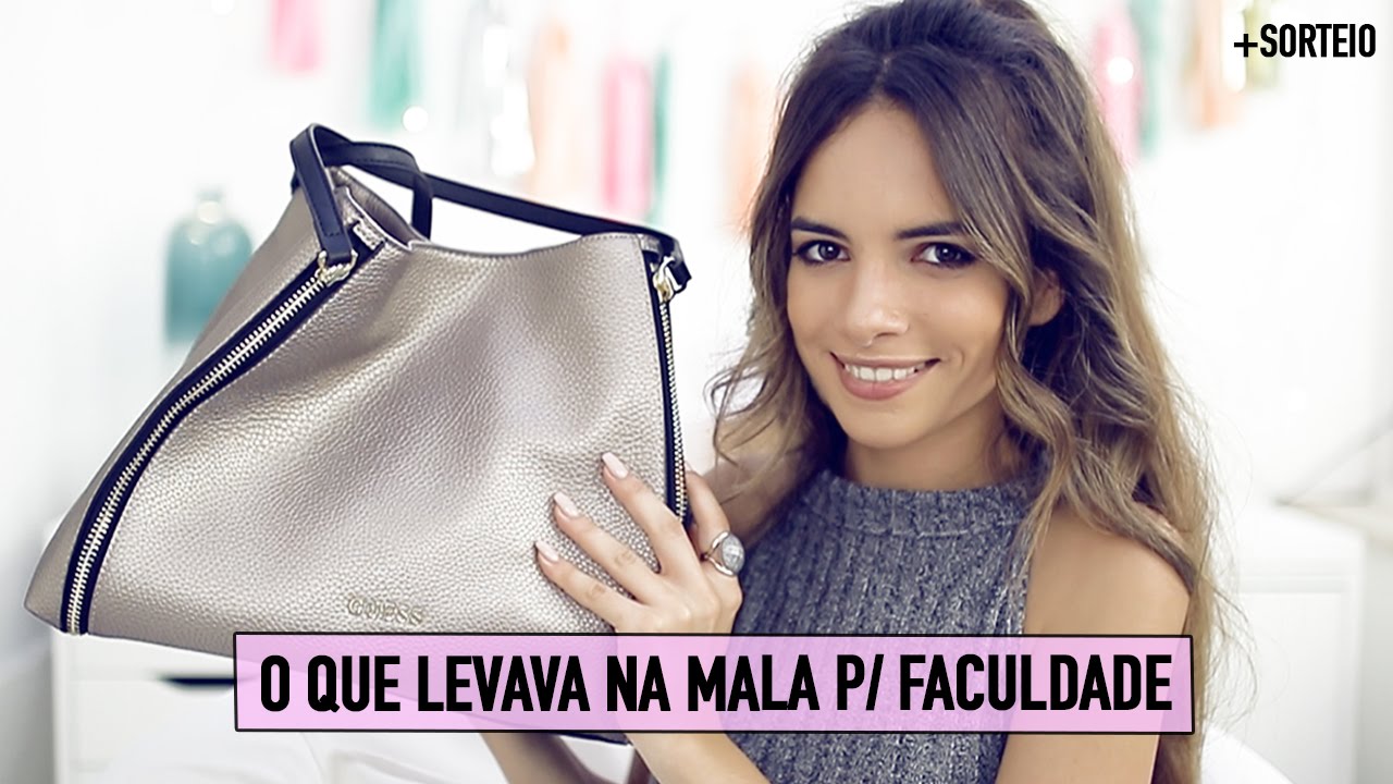 O Que Levava Na Mala p/ Faculdade + SORTEIO Angie Bag By GUESS | A Maria Vaidosa