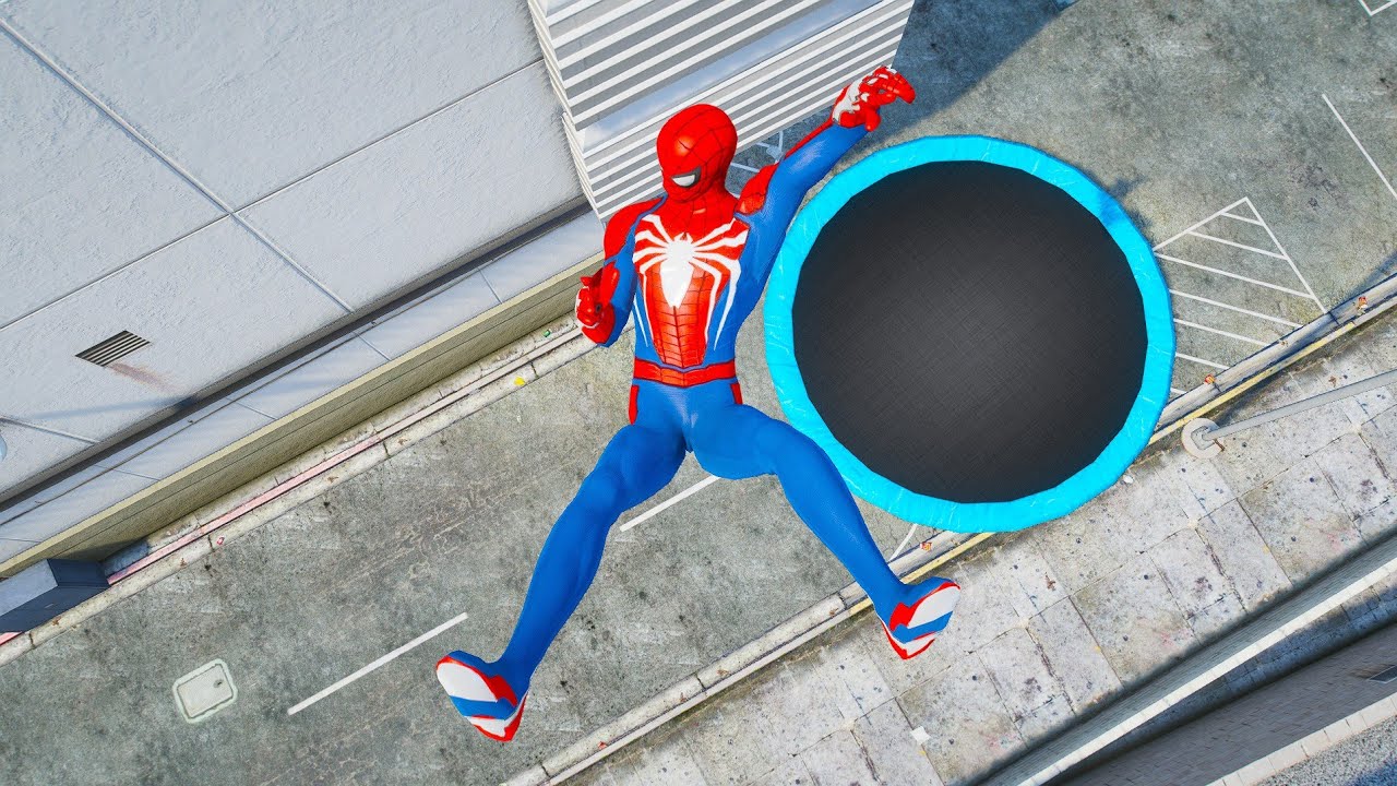 SPIDERMAN CRAZY JUMPS/FALLS #7 (GTA 5 Spider-Man Fails)