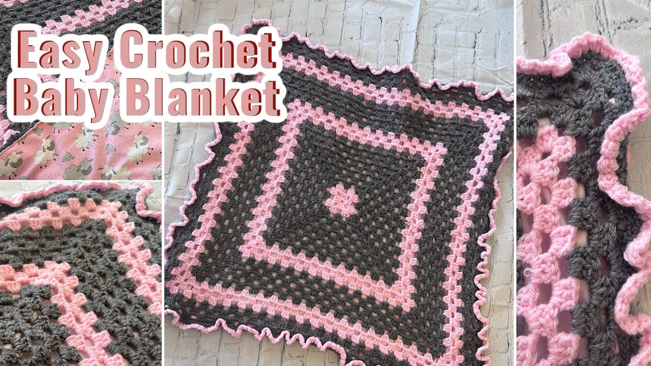 Easy Crochet Baby Blanket| Granny Square Baby Blanket |#CrochetBlanket| Ahsel Anne