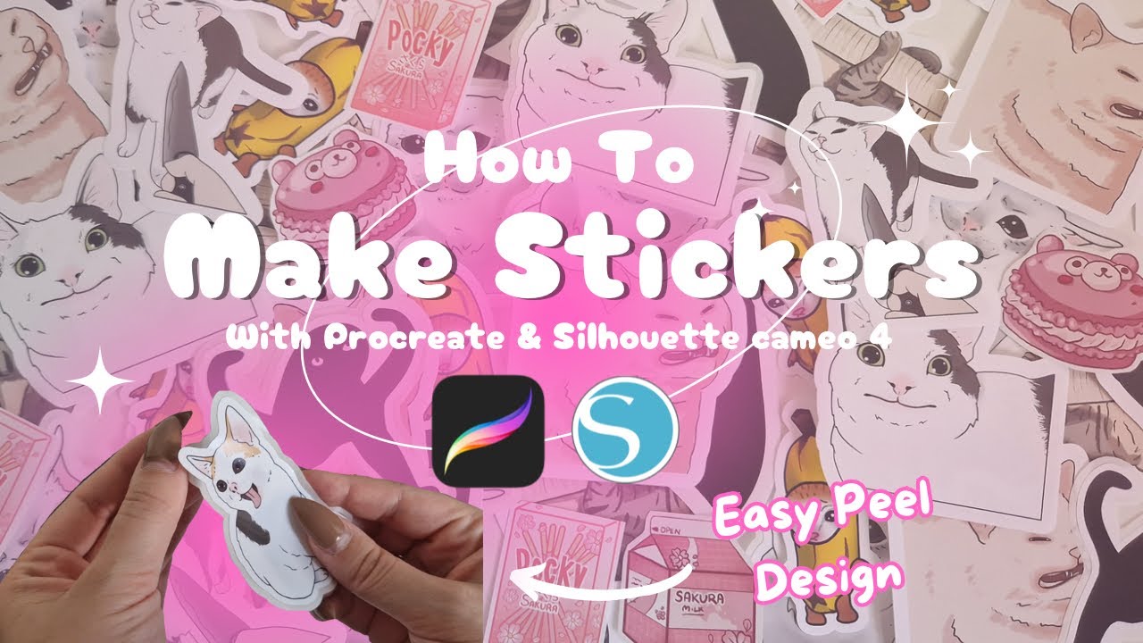 How to make stickers with an easy peel design ✨ using procreate and silhouette cameo 4