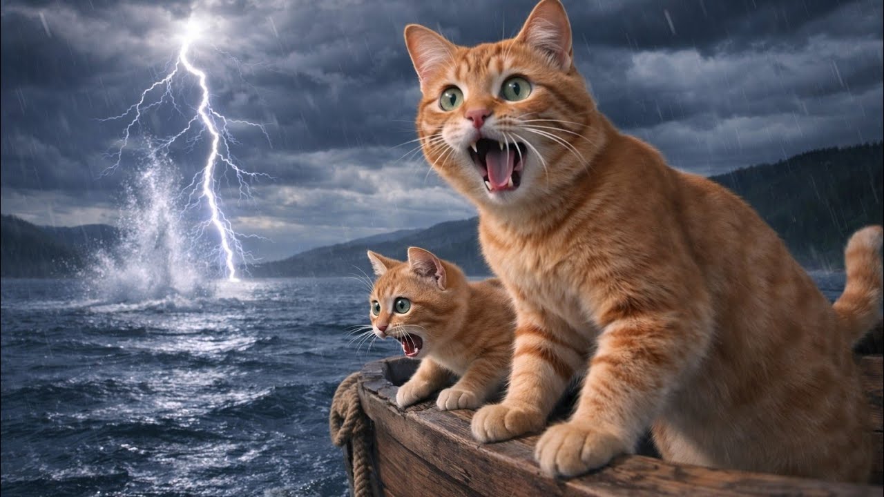 New Baby Cat’s Ocean Adventure 🥺 | A Heartwarming Mother–Child Journey🥺