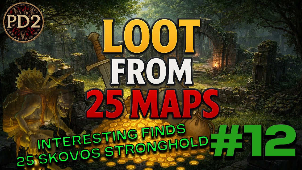 PD2 S12 – Loot From 25 Skovos Maps #12 (Some Interesting Finds) #pd2 #diablo2