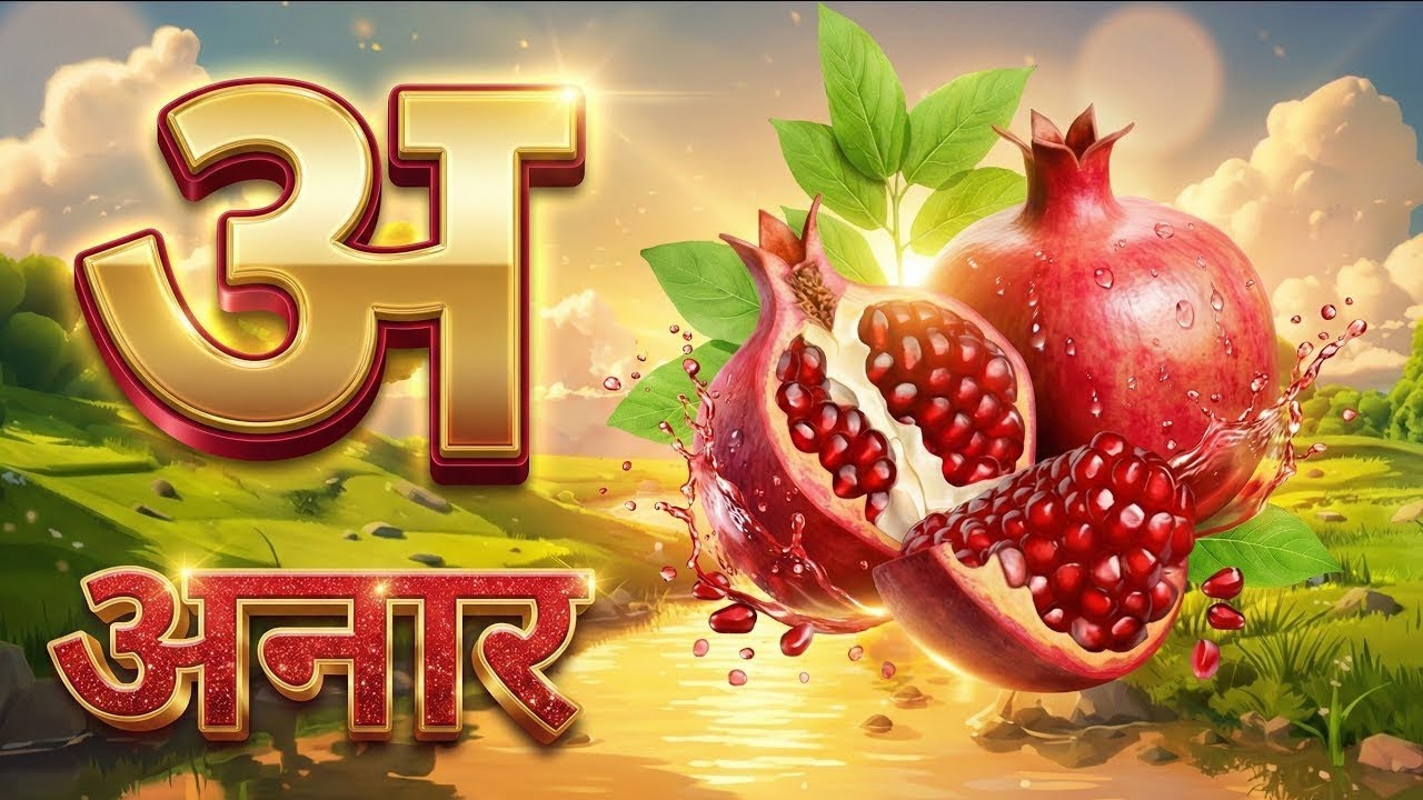 **A Se Anar 🍎 | Aa Se Aam 🥭 | K Se Kabutar 🕊️ |  |T Se Tamatar 🍅 | Hindi Varnamala for Kids**