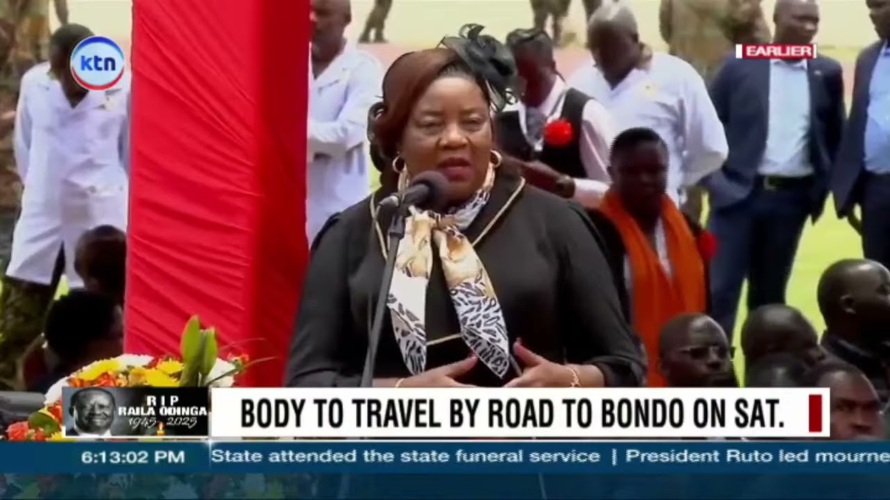 Ida Odinga's speech during Raila Odinga's body viewing at Nyayo Stadium