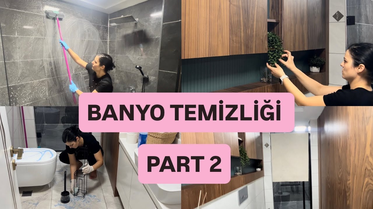BANYO TEMİZLİĞİ PART 2 ✅ BANYOYU FOŞUR FOŞUR YIKADIM 👍🏻 YERLERİ SİLDİM 💁🏻‍♀️ TEMİZLİK VLOG 🤍