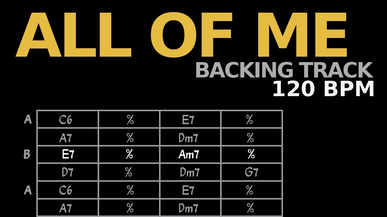 All Of Me (120 BPM, medium swing) Backing Track