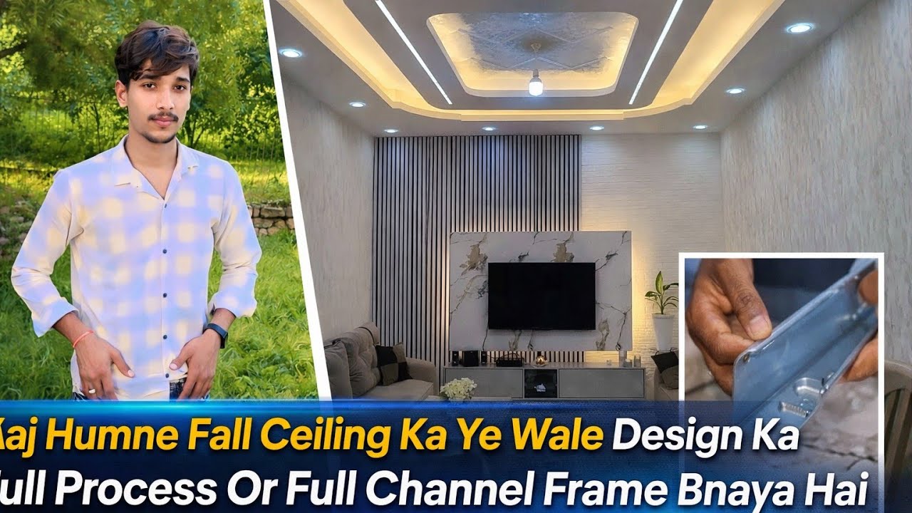 Aaj Banaya New Fall Ceiling Design | Full Channel Frame Vlog#minivlog # fall ceiling @Amarjeet-y3d7 