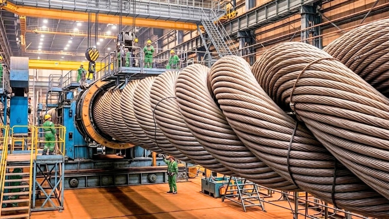 How Giant Steel Cables Are Made on an Incredible Production Line (Full Process)