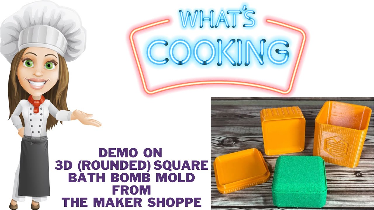Demo on the 3D (rounded) Square Bath Bomb Mold from The Maker Shoppe