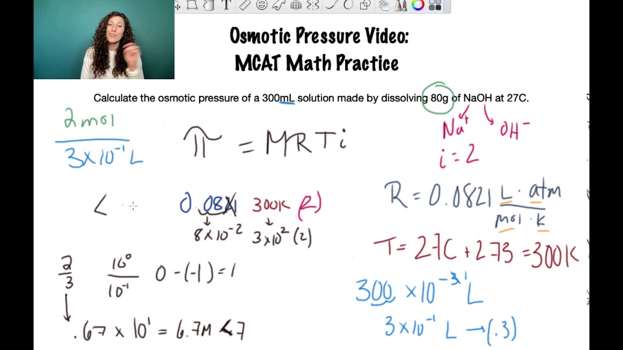 Osmotic Pressure (2A) MCAT Math Practice