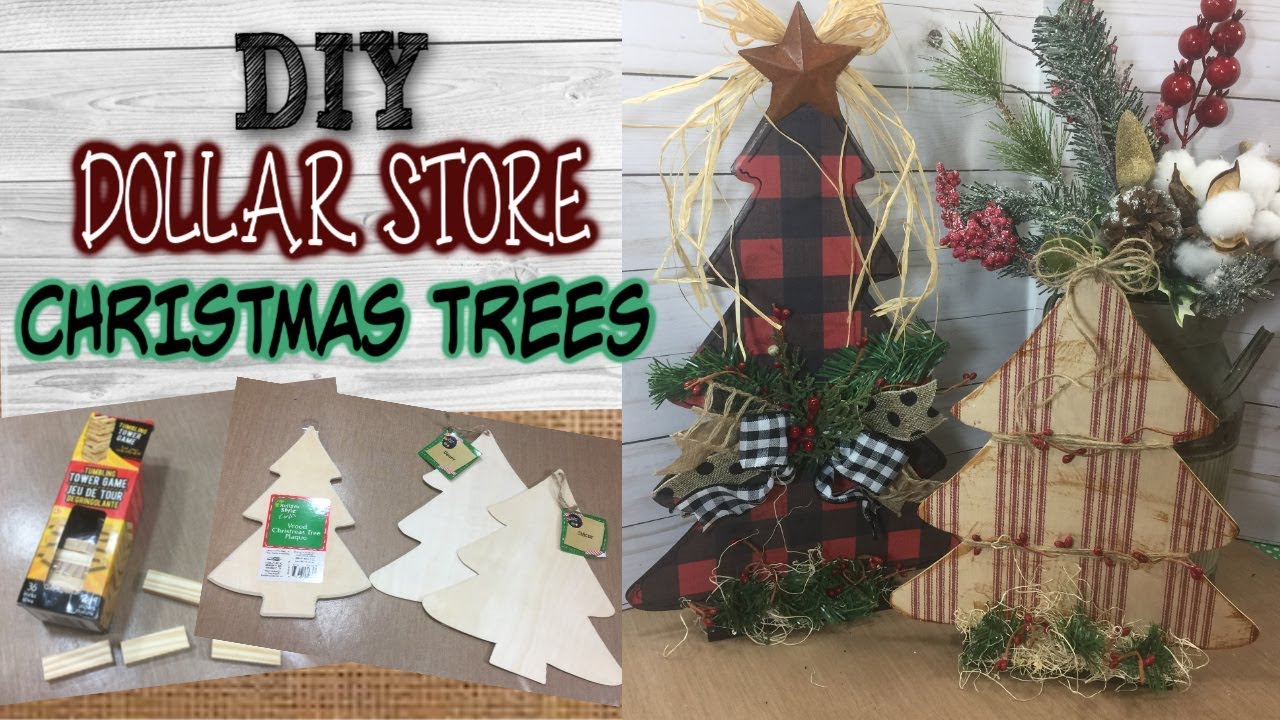 DIY DOLLAR STORE Christmas Trees | Farmhouse Inspired | Rustic Christmas Decor | Tree Stand Idea