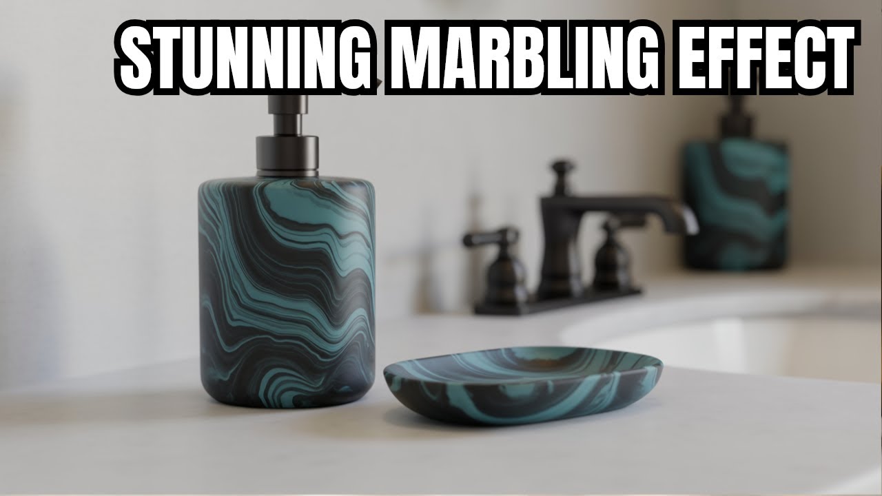 386|Want PERFECT Marbling Effect Watch This Resin Bathroom Set Tutorial