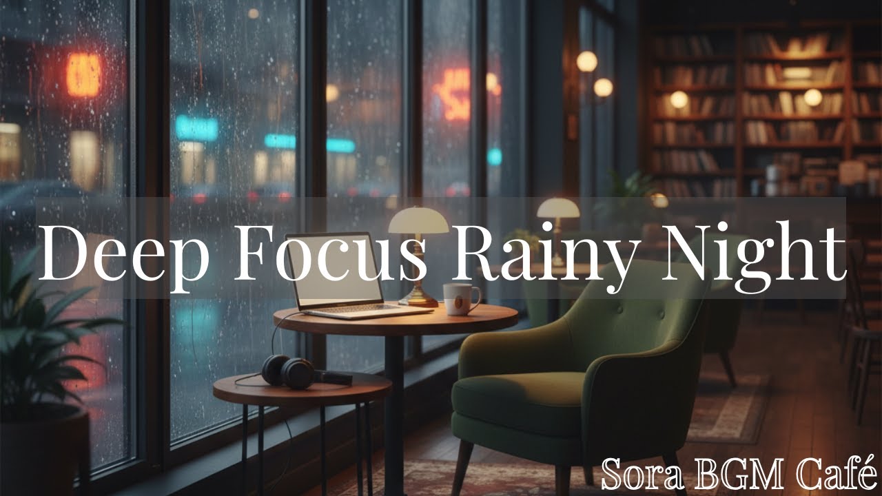 Rainy Night Work Mode | Deep Focus Jazz Café 🌧️☕