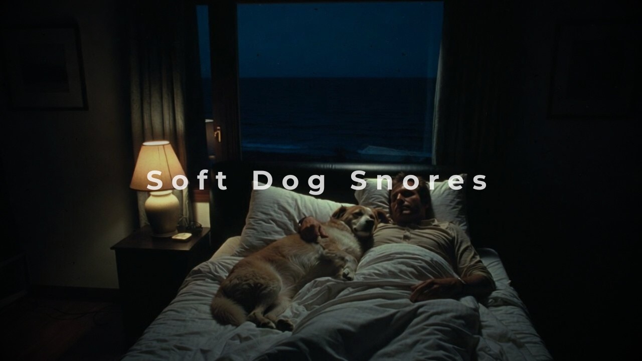Snoring Dog by the Ocean | Gentle Waves & Cozy Night Sleep Sounds 🌊