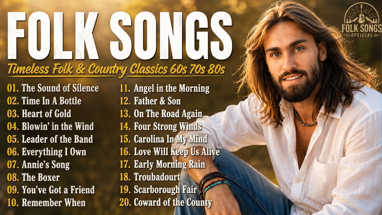 The Best Of Classic Folk Songs 🌻Top 20 Timeless Folk & Country Classics | 60s 70s 80s