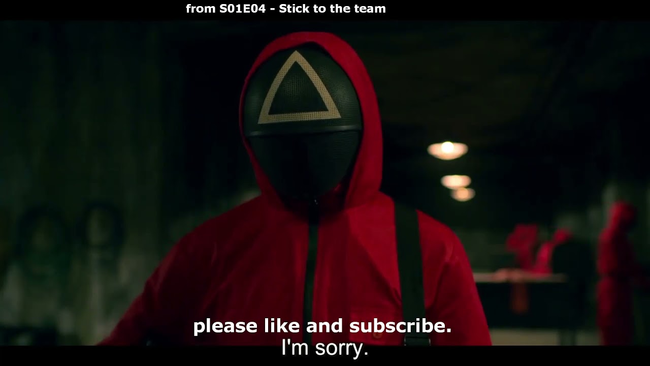 Squid Game - Guard puts on square mask (S01E04)