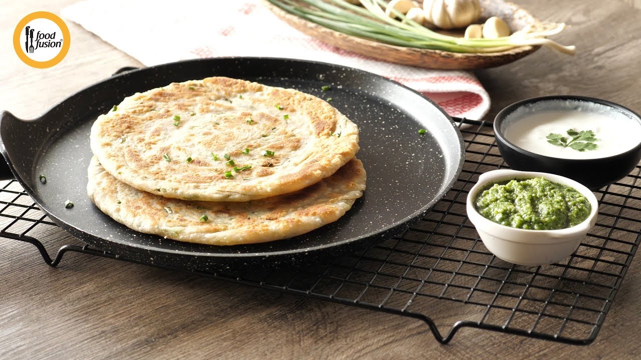 Hara Lehsun paratha Recipe By Food Fusion