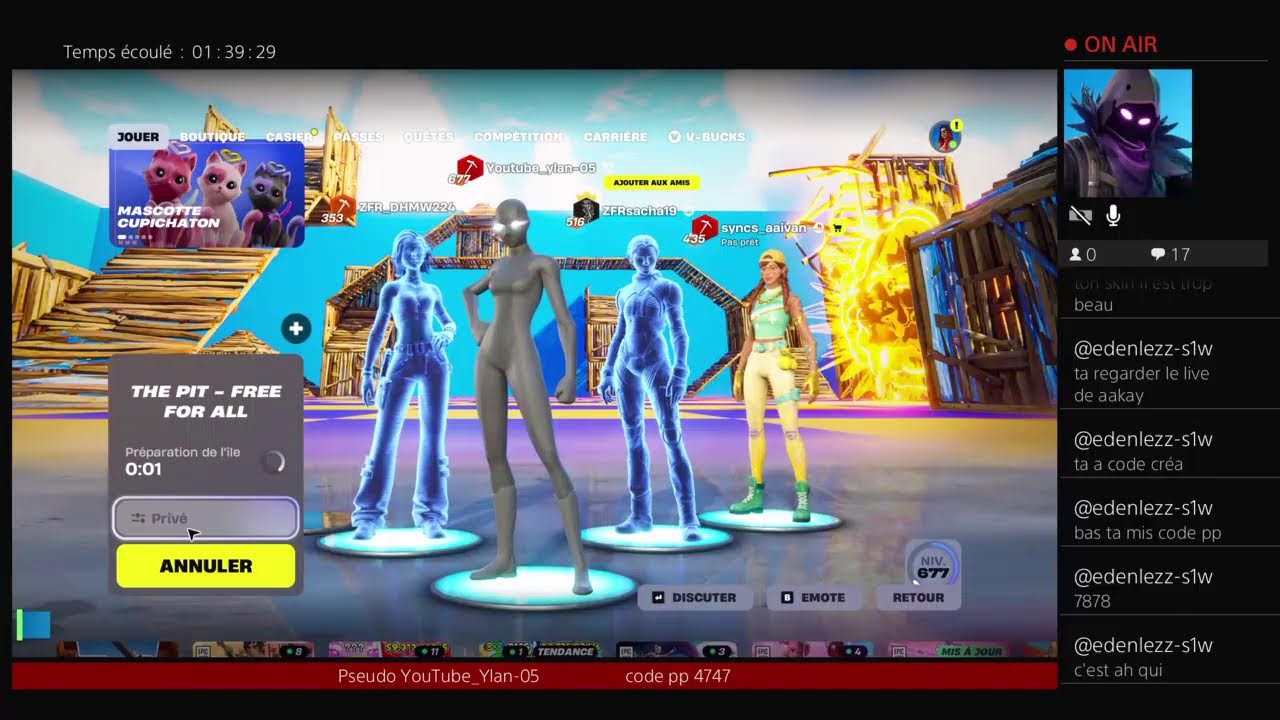 Live Fortnite pp @AAkayOfficiel + add amis
