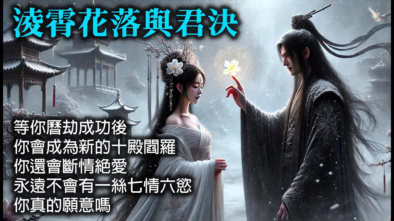 【凌霄花落与君诀】雲端之巔，雪花紛飛，我願意下凡歷經九世輪迴，忘卻前塵，成為冥府第十任判官，接替你的位置。下凡間歷劫後，你如今的仙體，將會徹底消失 #淩霄花仙 #夕顏花仙 #錦瑟 #泠希#玄晟#應淵