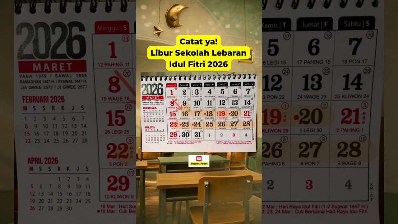 Jadwal Libur Sekolah Lebaran 2026, Catat ya! untuk persiapan liburan #liburlebaran