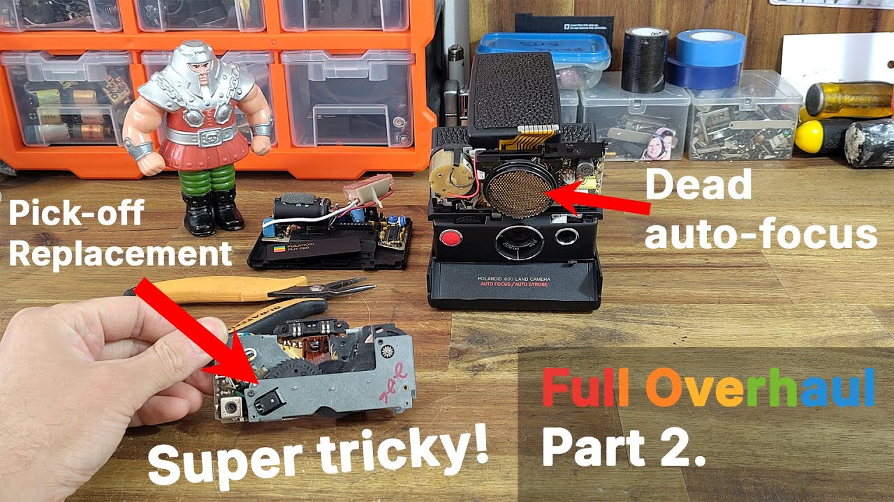 SLR680 Auto focus optosensor repair - Broken pick-off - Polaroid SLR680 Overhaul Part 2