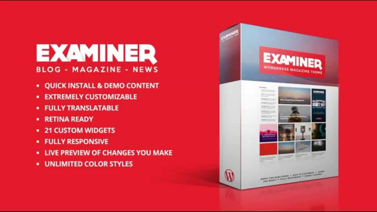 Examiner WordPress Theme - How to Make the Theme Look Like the Demo