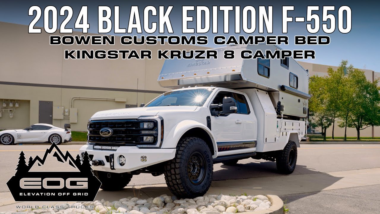 2024 Oxford White SuperCab Black Edition F-550  w/ Bowen Customs Camper Bed & Kingstar Kruzr8 Camper