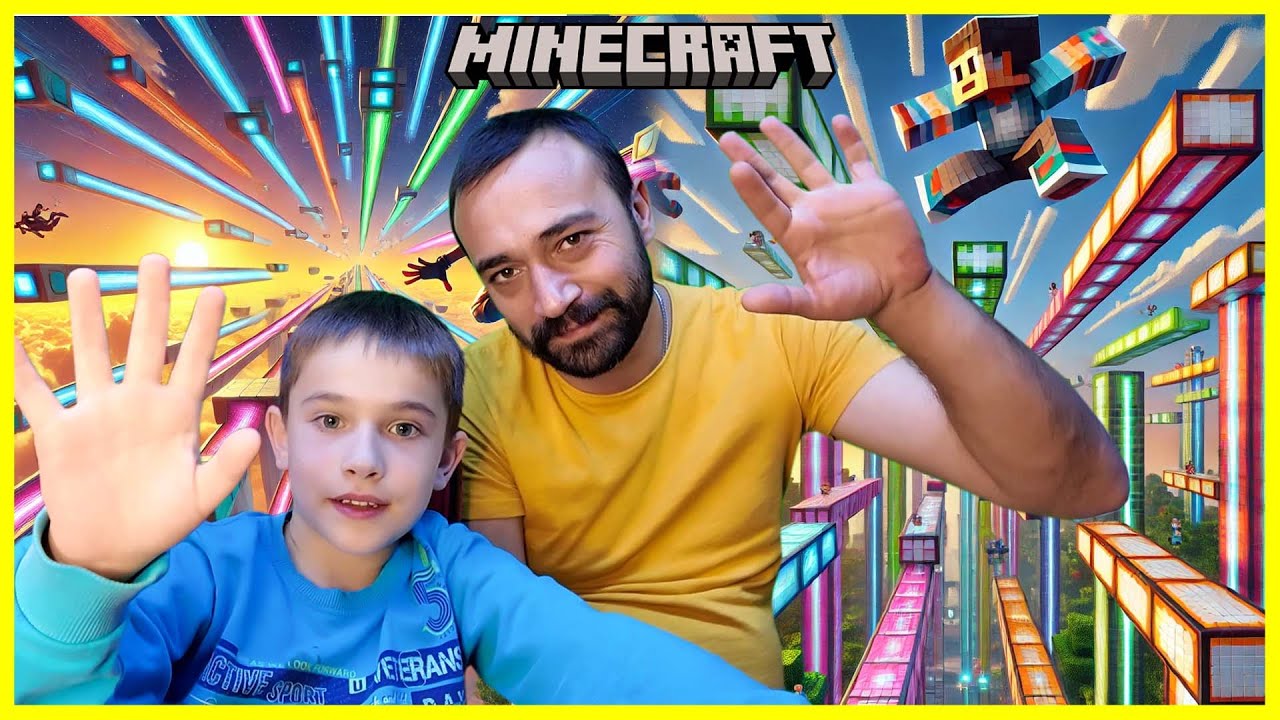 DEV MİNECRAFT PARKURU! MUHAMMED ALP İLE MİNECRAFT KOŞ YÜZ UÇ PARKURU