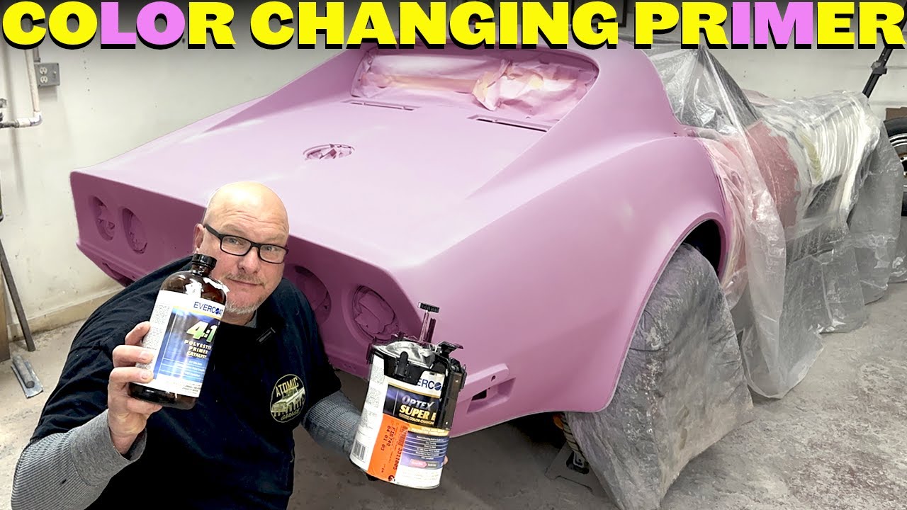 1972 Corvette C3 Build: Laying Down Evercoat Super Build 4:1 Primer! | Watch It Turn Pink to Grey