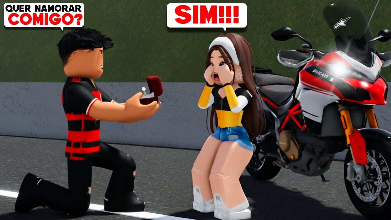 ROBLOX - PEDI MINHA AMIGA EM NAMORO NA RUA DO GRAU DE MOTO 😍