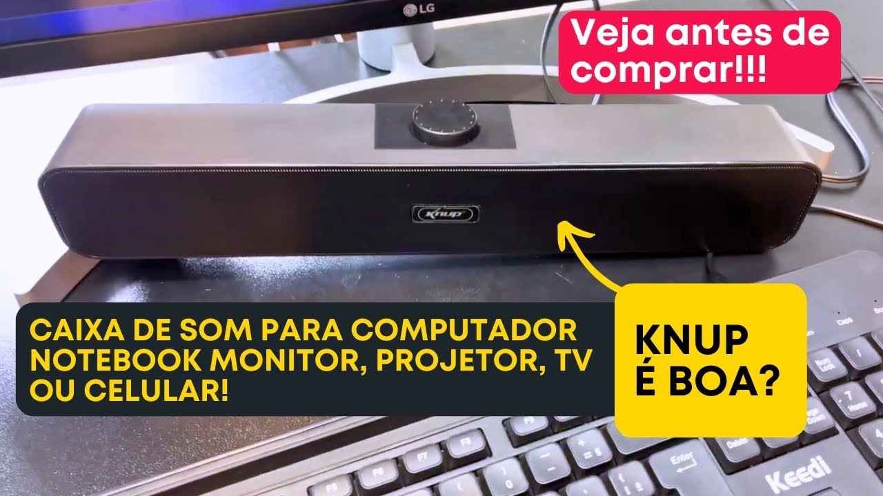 Caixa de som knop - Mini Soundbar Caixa De Som Potente Smart Tv Pc Notebook P2 6W - &Eacute; boa?