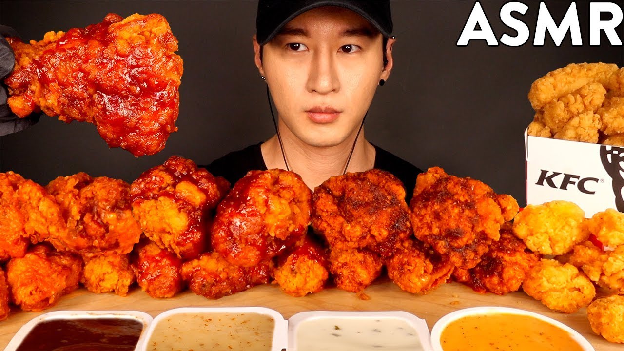 ASMR KFC CHICKEN WINGS MUKBANG (No Talking) EATING SOUNDS | Zach Choi ASMR