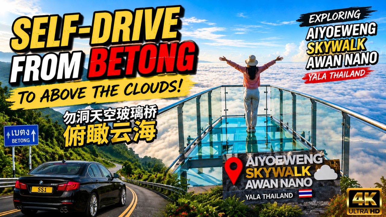 Self-Drive To Aiyoeweng Skywalk Awan Nano From Betong Town Centre Yala Thailand 去勿洞天空玻璃吊桥看高山美景