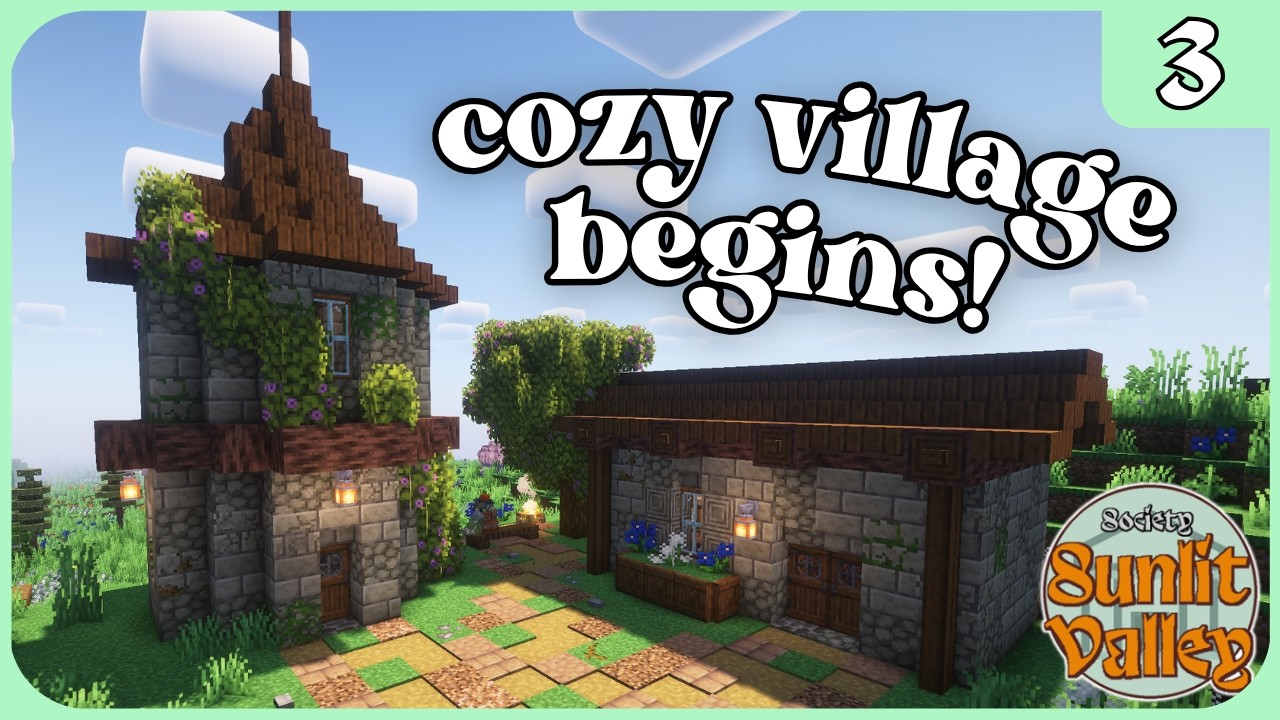 Let's start building this COZY village! - Society: Sunlit Valley Minecraft Modpack
