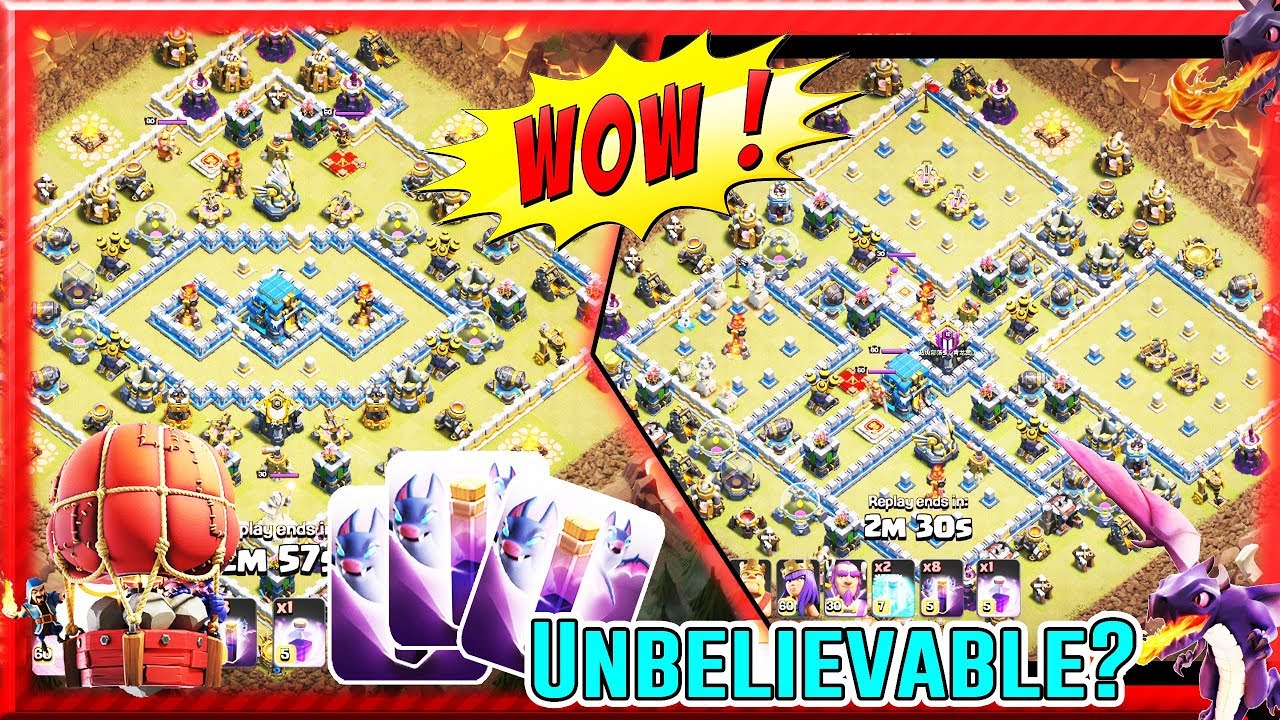 WOW!! UNBELIEVABLE BAT SPELL+DRAGON LOON SMASH RING BASE TH12 3-STAR ( Clash of Clans )