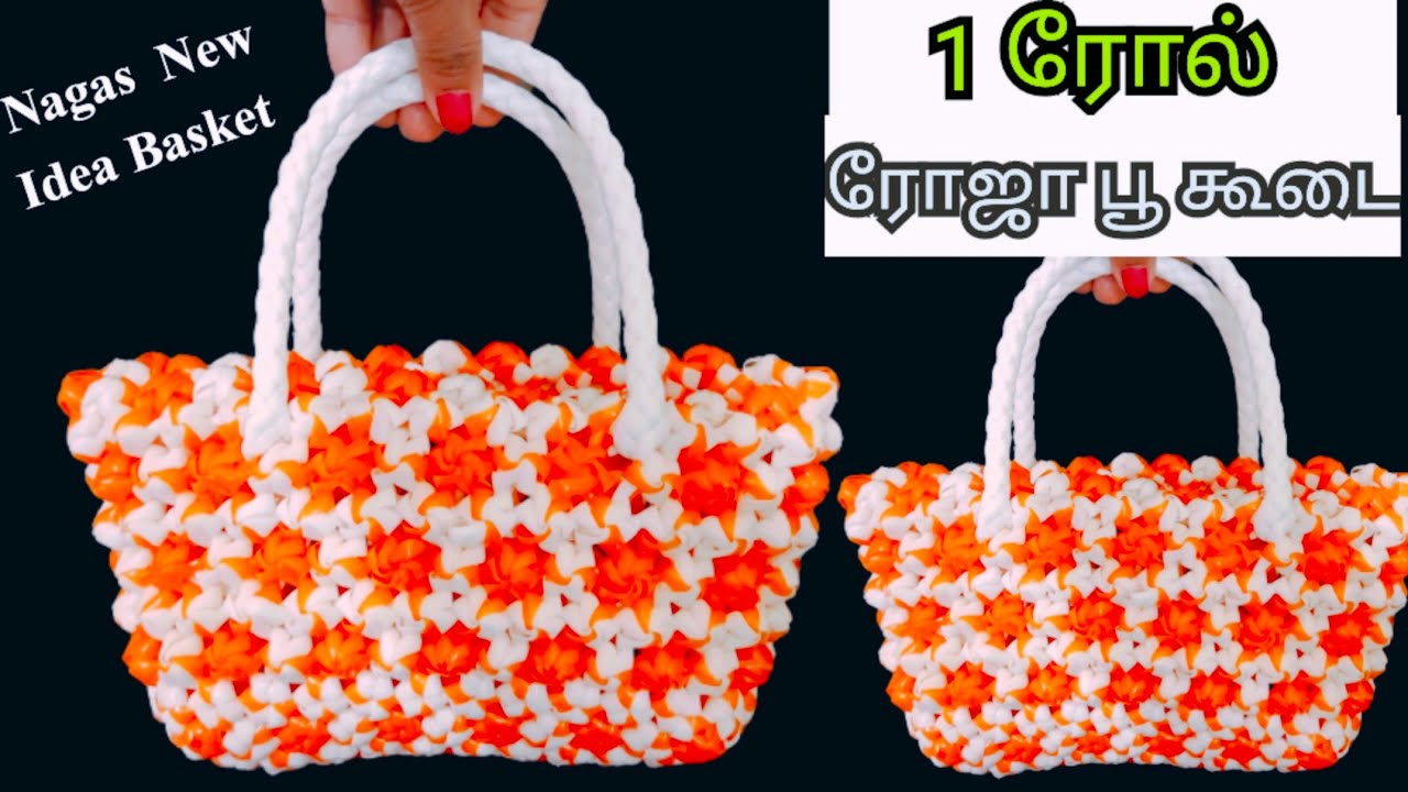 1 Roll Roja poo koodai Big size Jasmine knot Basket Gundumalli knot koodai pinnuvathu eppadi in tami