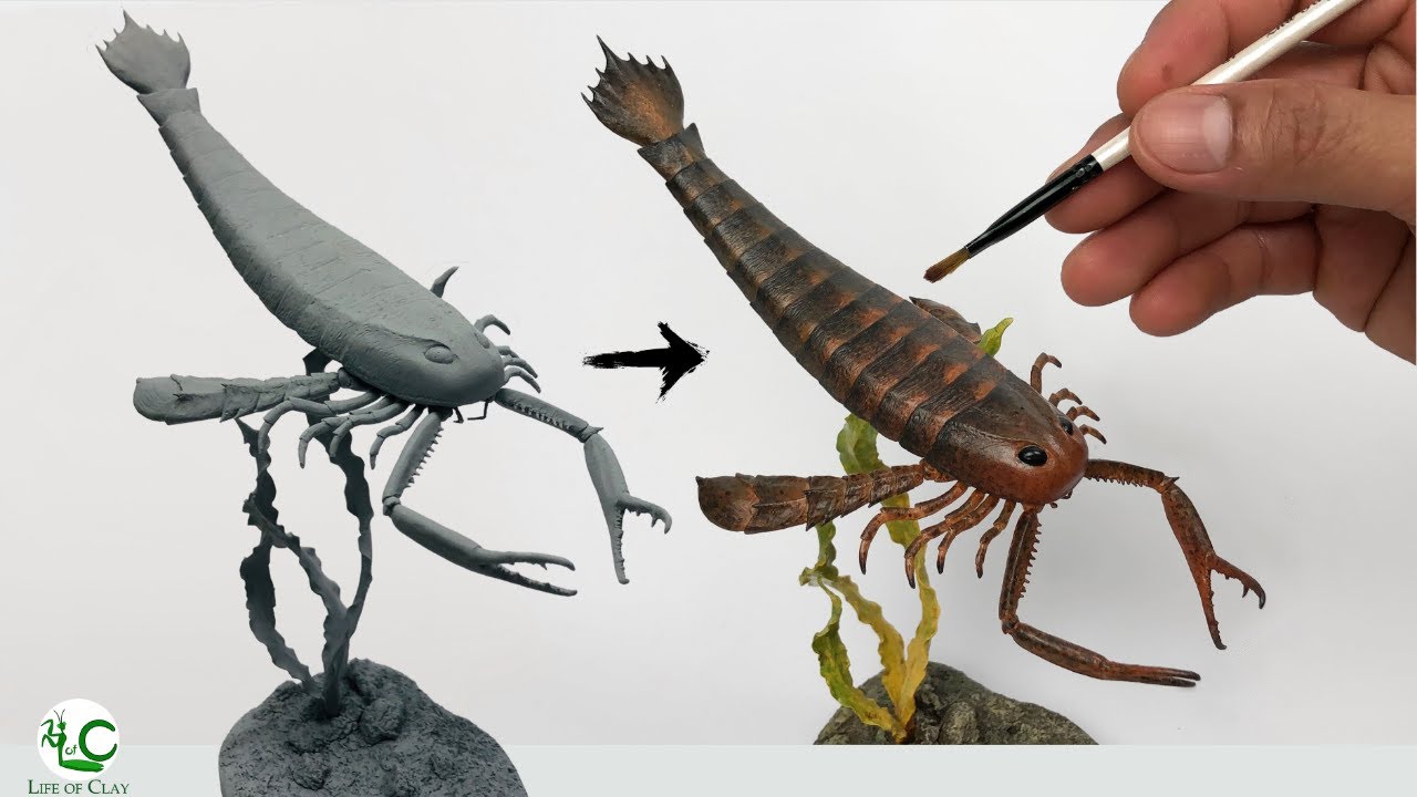 Sculpting Jaekelopterus rhenaniae in Cosclay_Jaekelopterus Sculpture _ Sea Scorpion _ Life of Clay