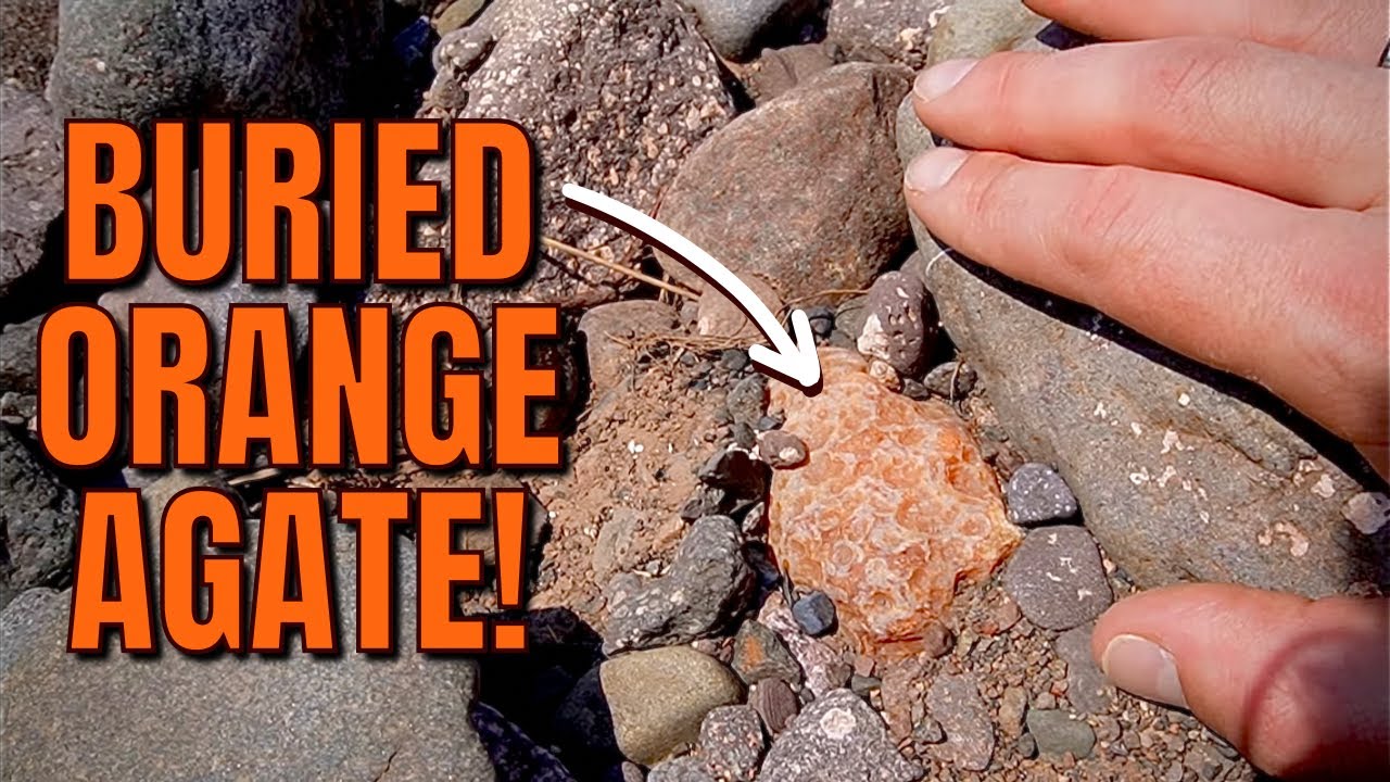 I Found a BIG Orange Agate Buried in a River Bank!