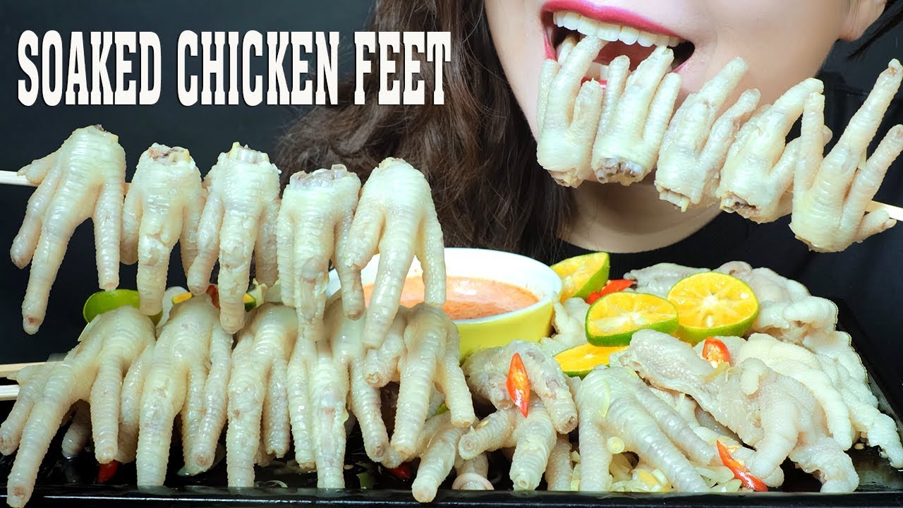 ASMR PICKLED CHICKEN FEET WITH LEMON GRASS AND KUMQUAT EATING SOUND | LINH-ASMR 먹방