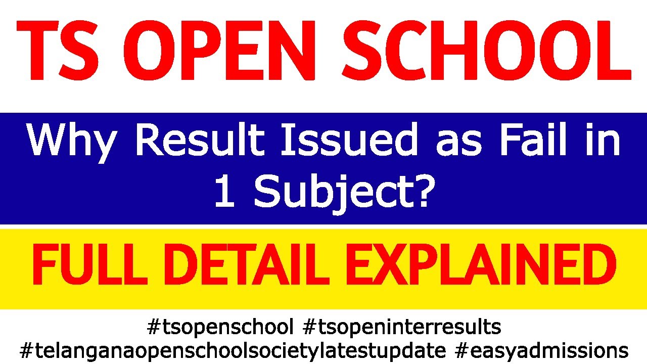 Why 1 Subject Result Issued as Fail for Telangana Open School Society Open Inter 2021 Students #toss