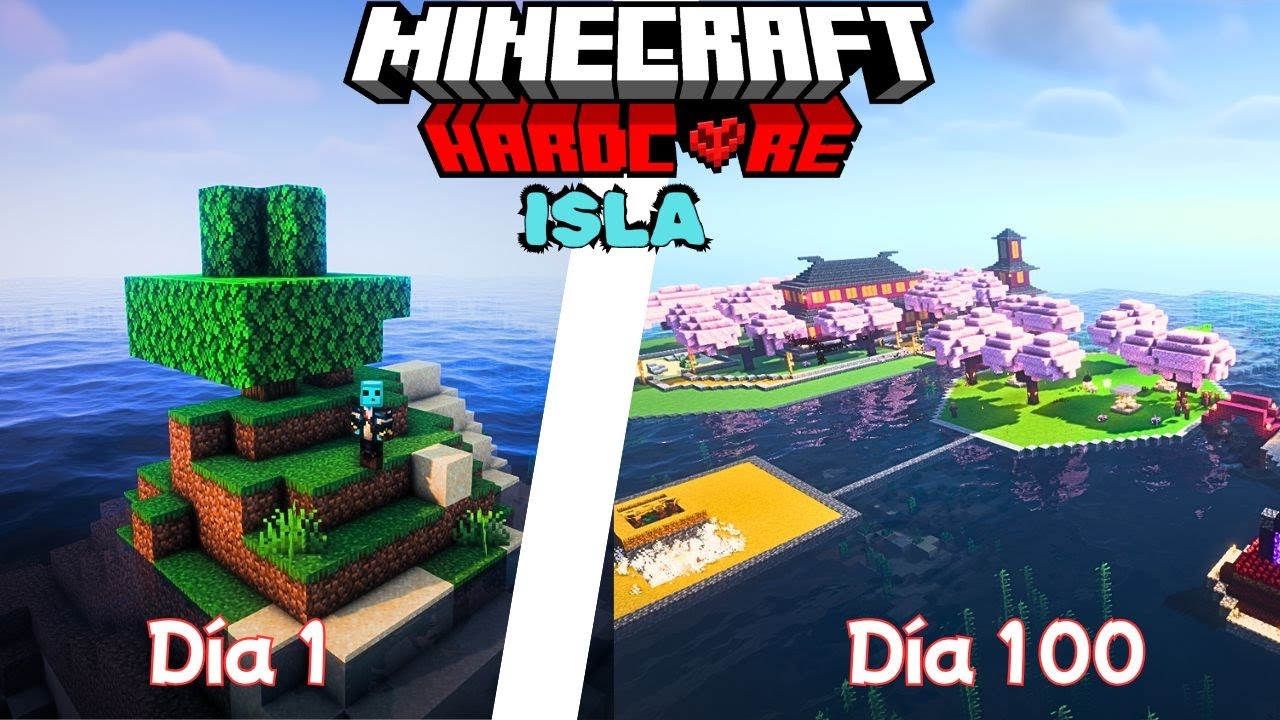 Sobreviv&iacute; 100 D&Iacute;AS ATRAPADO en una ISLA DESIERTA en Minecraft HARDCORE 🌴